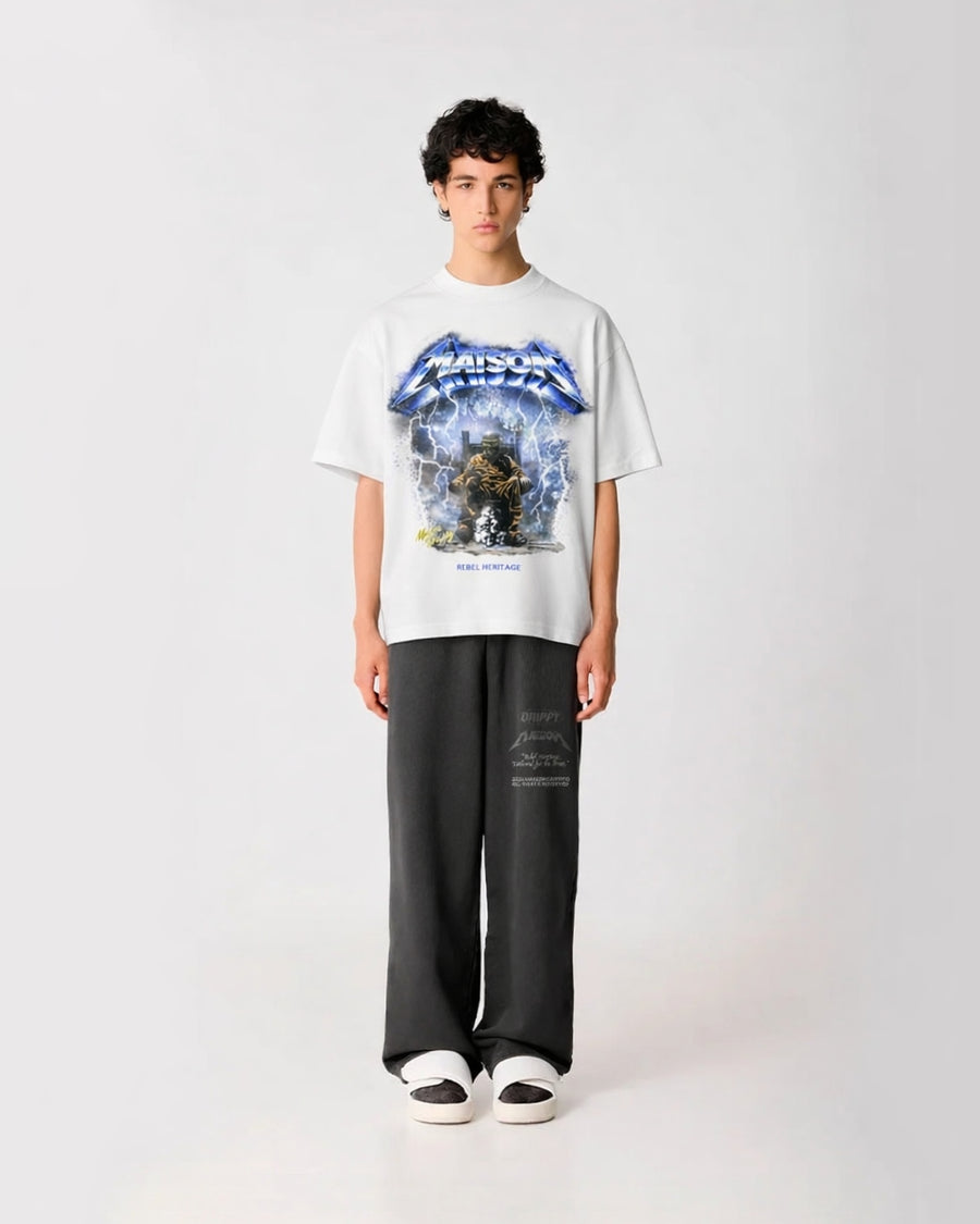 WHITE BOXY FIT REBEL TSHIRT