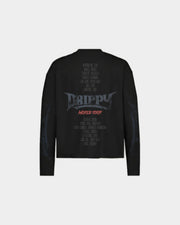 AMERICA BLACK BOXY FIT LONGSLEEVE TEE