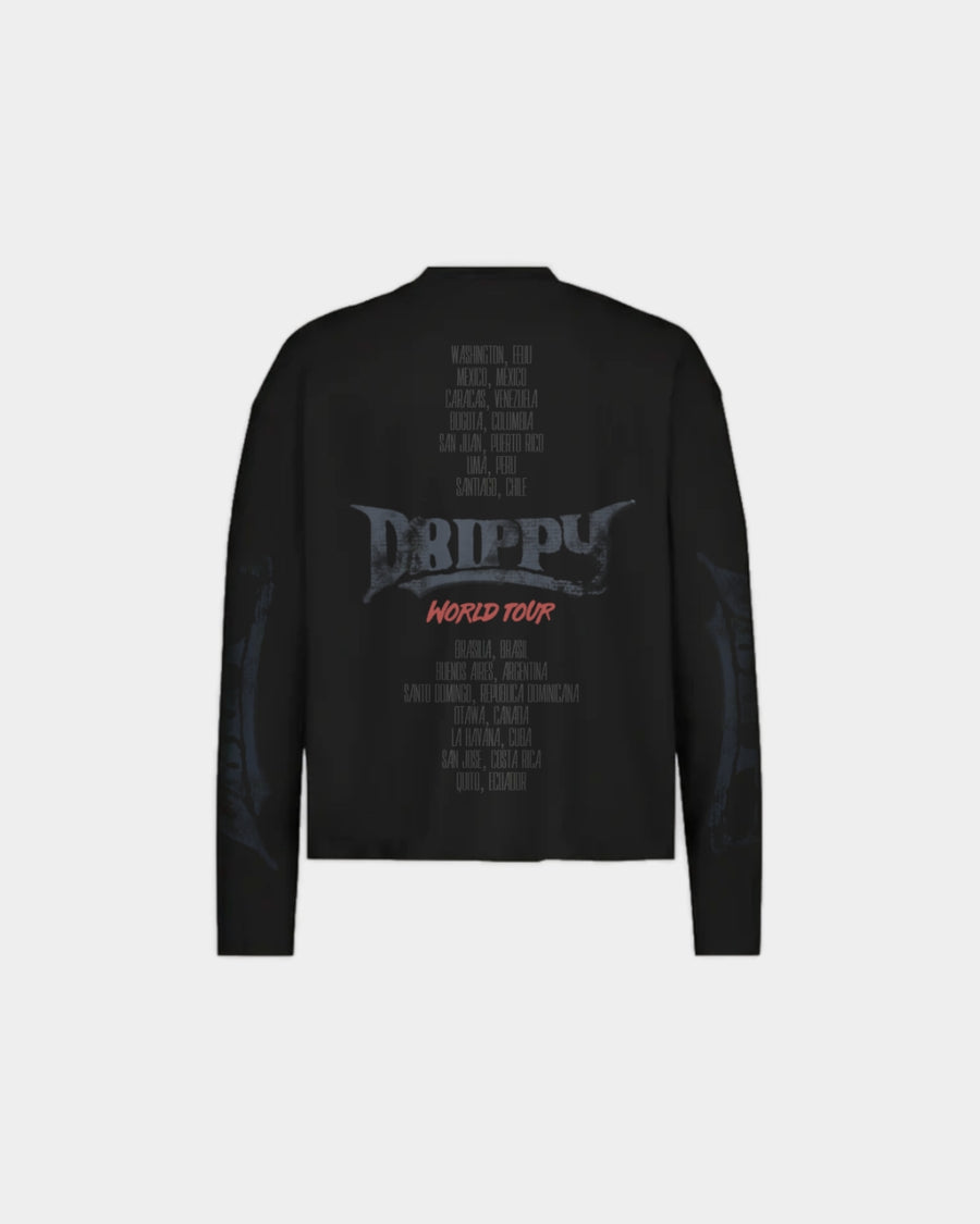 AMERICA BLACK BOXY FIT LONGSLEEVE TEE