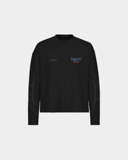 AMERICA BLACK BOXY FIT LONGSLEEVE TEE